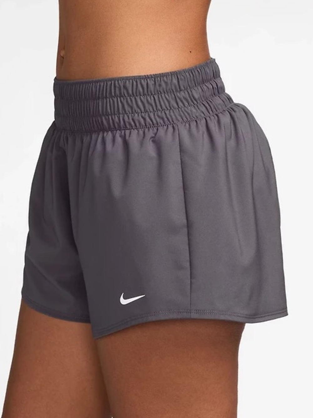 Nike One Womens Dri-FIT High-Waisted Shorts. Smoke Gray / Charcoal Size Small